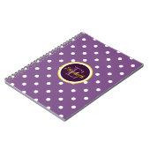 Mit Monogramm Lila Polka Dots Notizblock (Linke Seite)