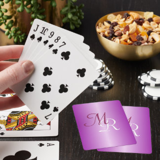 Mit Monogramm Lila Spielkarten