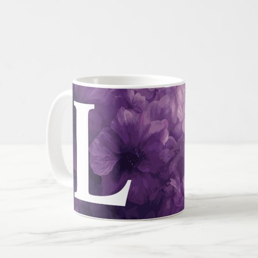 Mit Monogramm Lila Tasse (Vorderseite Links)