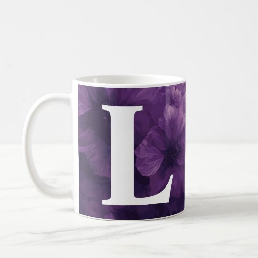 Mit Monogramm Lila Tasse (Links)