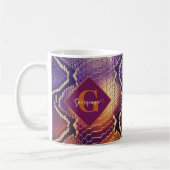 Mit Monogramm Lila und goldene Schlangenhaut Kaffeetasse (Links)