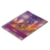 Mit Monogramm Lila und goldene Schlangenhaut Notizblock (Linke Seite)