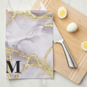 Mit Monogramm lila- und Goldfarben-Marmor Geschirrtuch (Viertel Falte)
