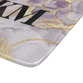 Mit Monogramm lila- und Goldfarben-Marmor Schneidebrett (Ecke)