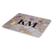 Mit Monogramm lila- und Goldfarben-Marmor Schneidebrett (Ecke)