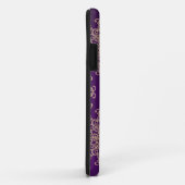 Mit Monogramm Lila und Goldinder-Muster Case-Mate iPhone Hülle (Hinten/Rechts)