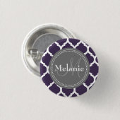 Mit Monogramm Lila und graue Folie Button (Vorne & Hinten)