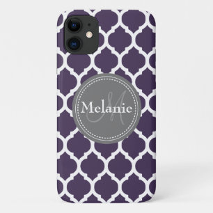 Mit Monogramm Lila und graue Folie Case-Mate iPhone Hülle