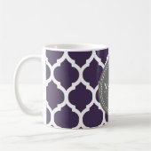 Mit Monogramm Lila und graue Folie Kaffeetasse (Links)