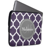 Mit Monogramm Lila und graue Folie Laptopschutzhülle (Vorne Rechts)