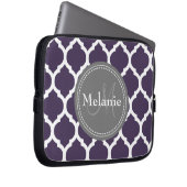Mit Monogramm Lila und graue Folie Laptopschutzhülle (Vorne Rechts)