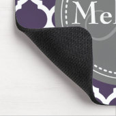 Mit Monogramm Lila und graue Folie Mousepad (Ecke)