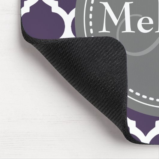 Mit Monogramm Lila und graue Folie Mousepad (Ecke)