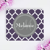 Mit Monogramm Lila und graue Folie Mousepad