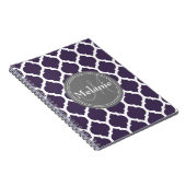 Mit Monogramm Lila und graue Folie Notizblock (Rechte Seite)