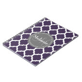 Mit Monogramm Lila und graue Folie Notizblock (Linke Seite)