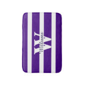 Mit Monogramm Lila und weiße Badematte (Vorderseite Vertikal)