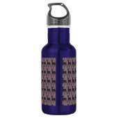 Mit Monogramm Lila Violet Hirsch Personalisiert | Edelstahlflasche (Rückseite)