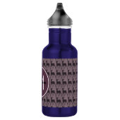 Mit Monogramm Lila Violet Hirsch Personalisiert | Edelstahlflasche (Rechts)