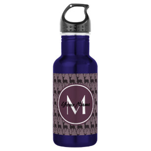 Mit Monogramm Lila Violet Hirsch Personalisiert Edelstahlflasche