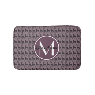 Mit Monogramm Lila Violet Hirsch Personalisiert N2 Badematte