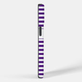 Mit Monogramm Lila/weiße Streifen Case-Mate iPhone Hülle (Rückseite / Rechts)