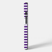 Mit Monogramm Lila/weiße Streifen Case-Mate iPhone Hülle (Rückseite / Links)