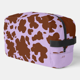 Mit Monogramm Lilac-Lila und braune Kuhhautdrucke Waschbeutel