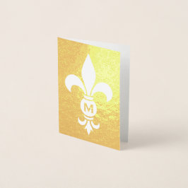 Mit Monogramm Lilie Elegant-Klappnotiz Folienkarte