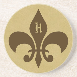 Mit Monogramm Lilie Sandstone Untersetzer - H