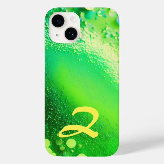Mit Monogramm Lime Green Glitzer Case-Mate iPhone Hülle (Rückseite)
