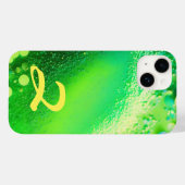 Mit Monogramm Lime Green Glitzer Case-Mate iPhone Hülle (Rückseite (Horizontal))
