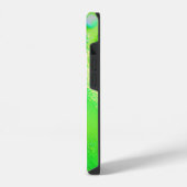 Mit Monogramm Lime Green Glitzer iPhone Hülle (Linke Seite)