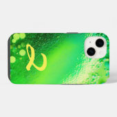 Mit Monogramm Lime Green Glitzer iPhone Hülle (Rückseite (Horizontal))