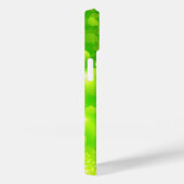Mit Monogramm Lime Green Holographic Glitzer Case-Mate iPhone Hülle (Rückseite / Rechts)