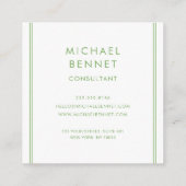 Mit Monogramm Lime Green Metallic Foil Consultant Quadratische Visitenkarte (Rückseite)