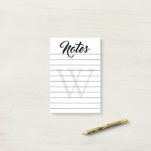 Mit Monogramm Linde Post-it Klebezettel (Auf Schreibtisch)