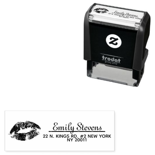 Mit Monogramm Lippen Permastempel (Beispiel)