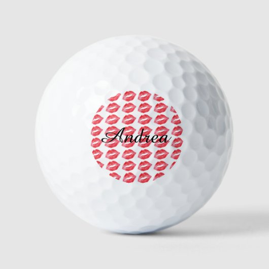 Mit Monogramm Lipstick-Küsse Golfball (Vorderseite)