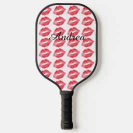 Mit Monogramm Lipstick-Küsse Pickleball Schläger