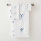 Mit Monogramm Little Bow Blue Badhandtuch Set (Insitu)