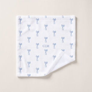 Mit Monogramm Little Bow Blue Badhandtuch Set