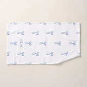 Mit Monogramm Little Bow Blue Badhandtuch Set (Handtuch)