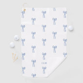 Mit Monogramm Little Bow Blue Golfhandtuch (Insitu)