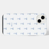 Mit Monogramm Little Bow Blue iPhone Hülle (Rückseite (Horizontal))