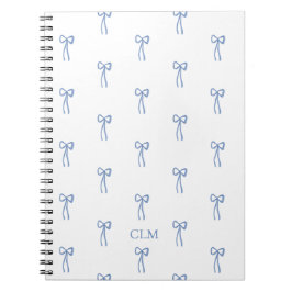 Mit Monogramm Little Bow Blue Notebook Notizblock