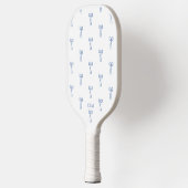 Mit Monogramm Little Bow Blue Pickleball Schläger (Links)