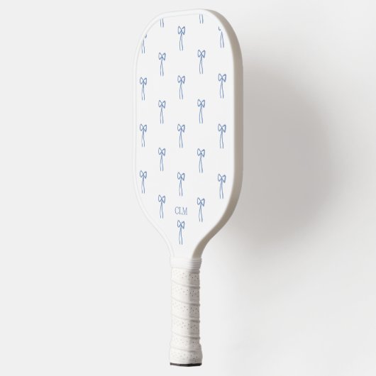 Mit Monogramm Little Bow Blue Pickleball Schläger (Links)
