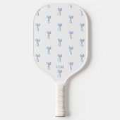 Mit Monogramm Little Bow Blue Pickleball Schläger (Vorderseite)