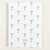 Mit Monogramm Little Bow Blue Planner Planer (Vorderseite)